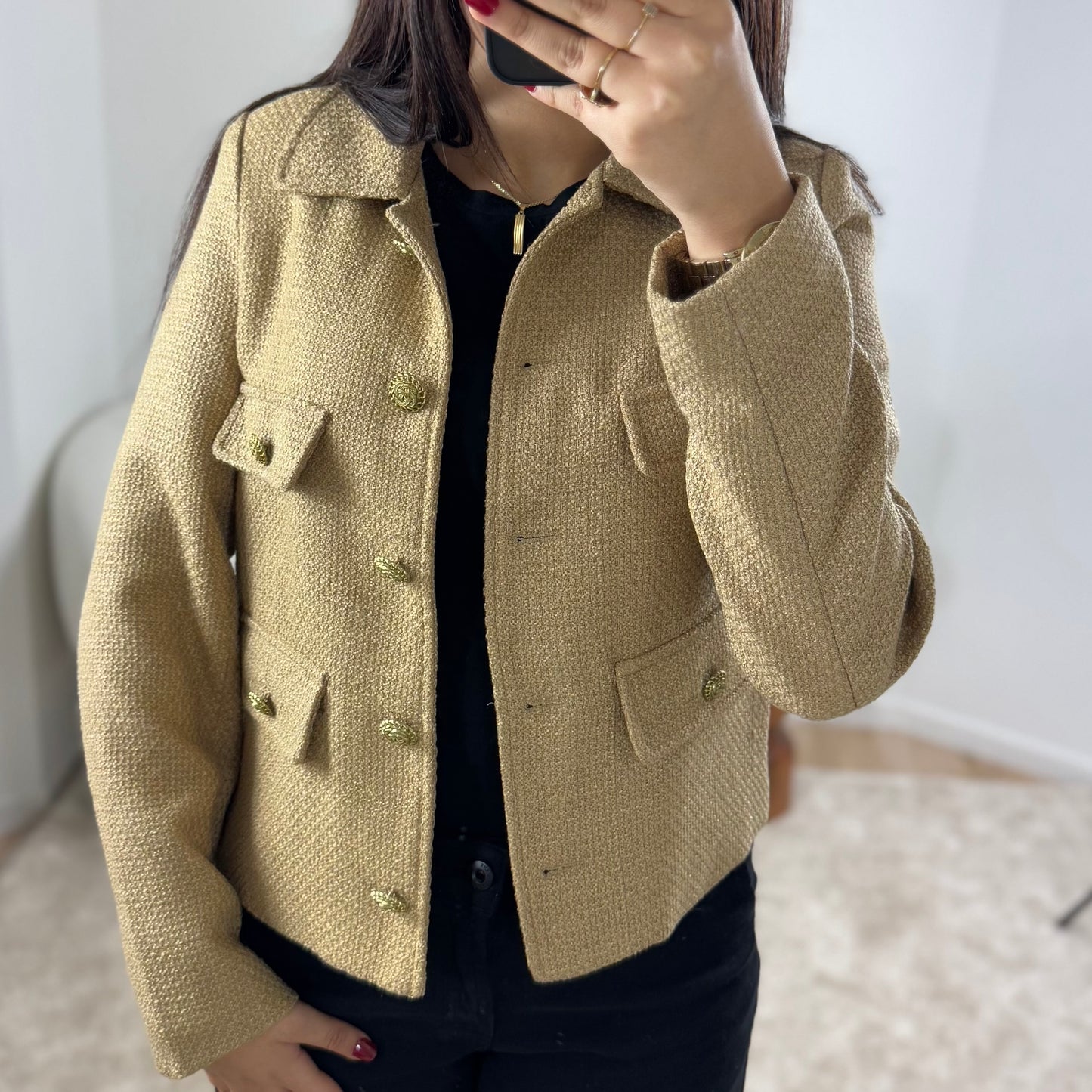 VESTE EN TWEED CAMEL ROMY