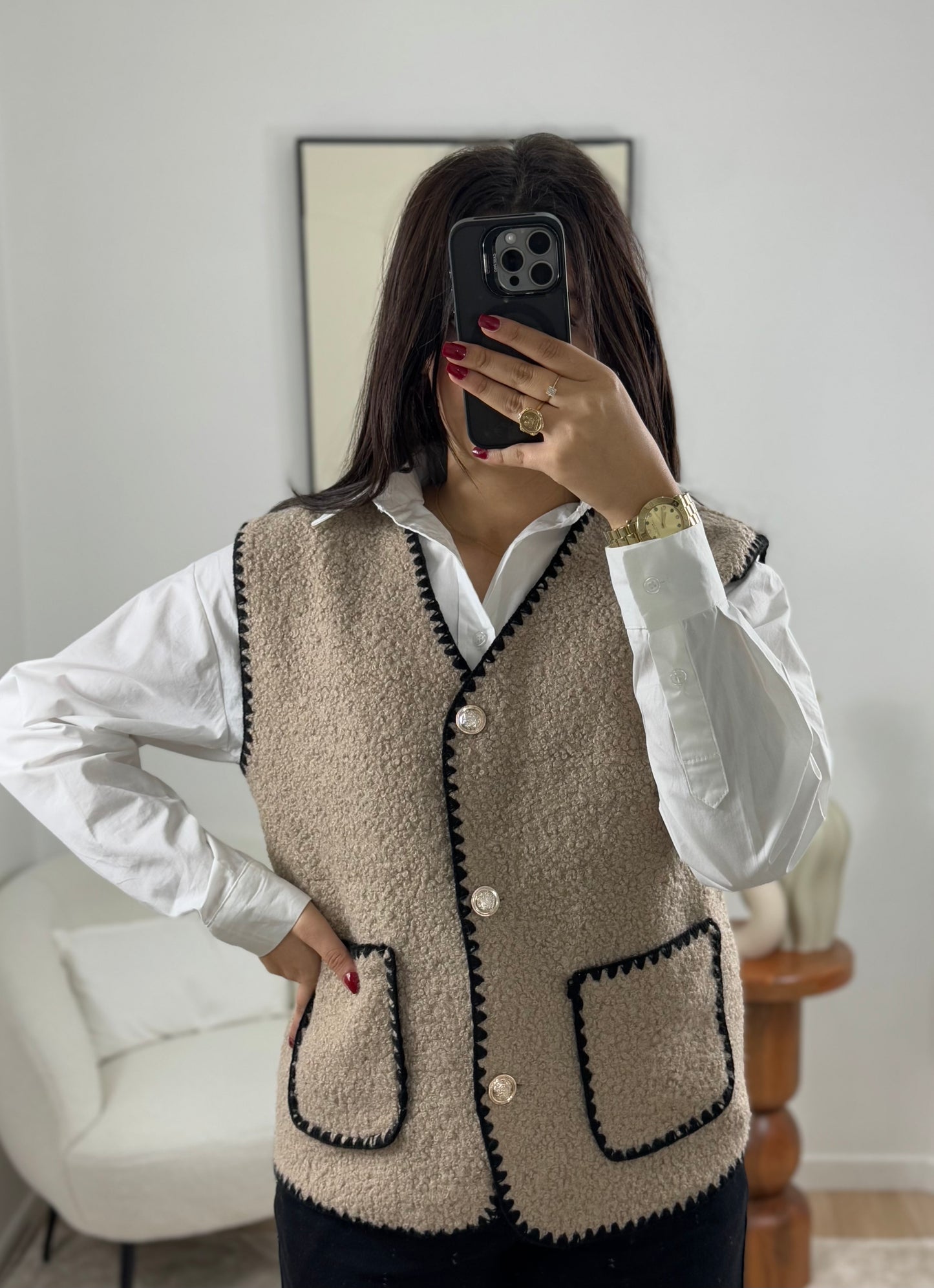 GILET TAUPE MARIA