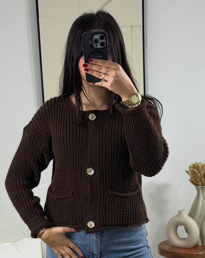 GILET MARRON SIMONA