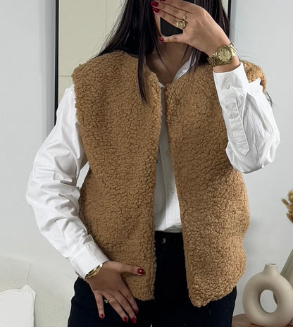 GILET SANS MANCHES MOUMOUTE CAMEL ADÈLE