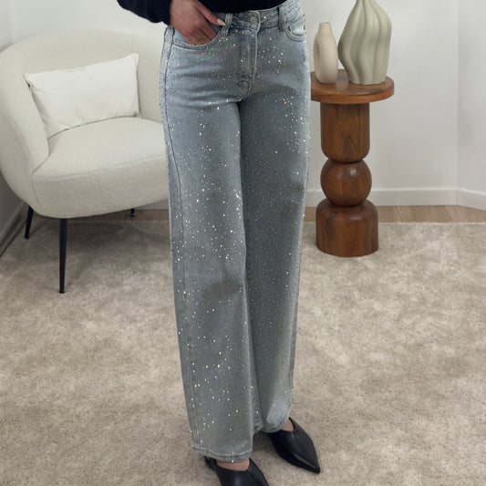 JEAN WIDE LEG STRASS