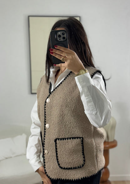 GILET TAUPE MARIA