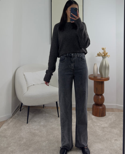 INES GREY WIDE LEG JEAN