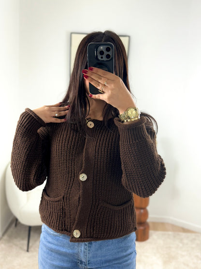 GILET MARRON SIMONA