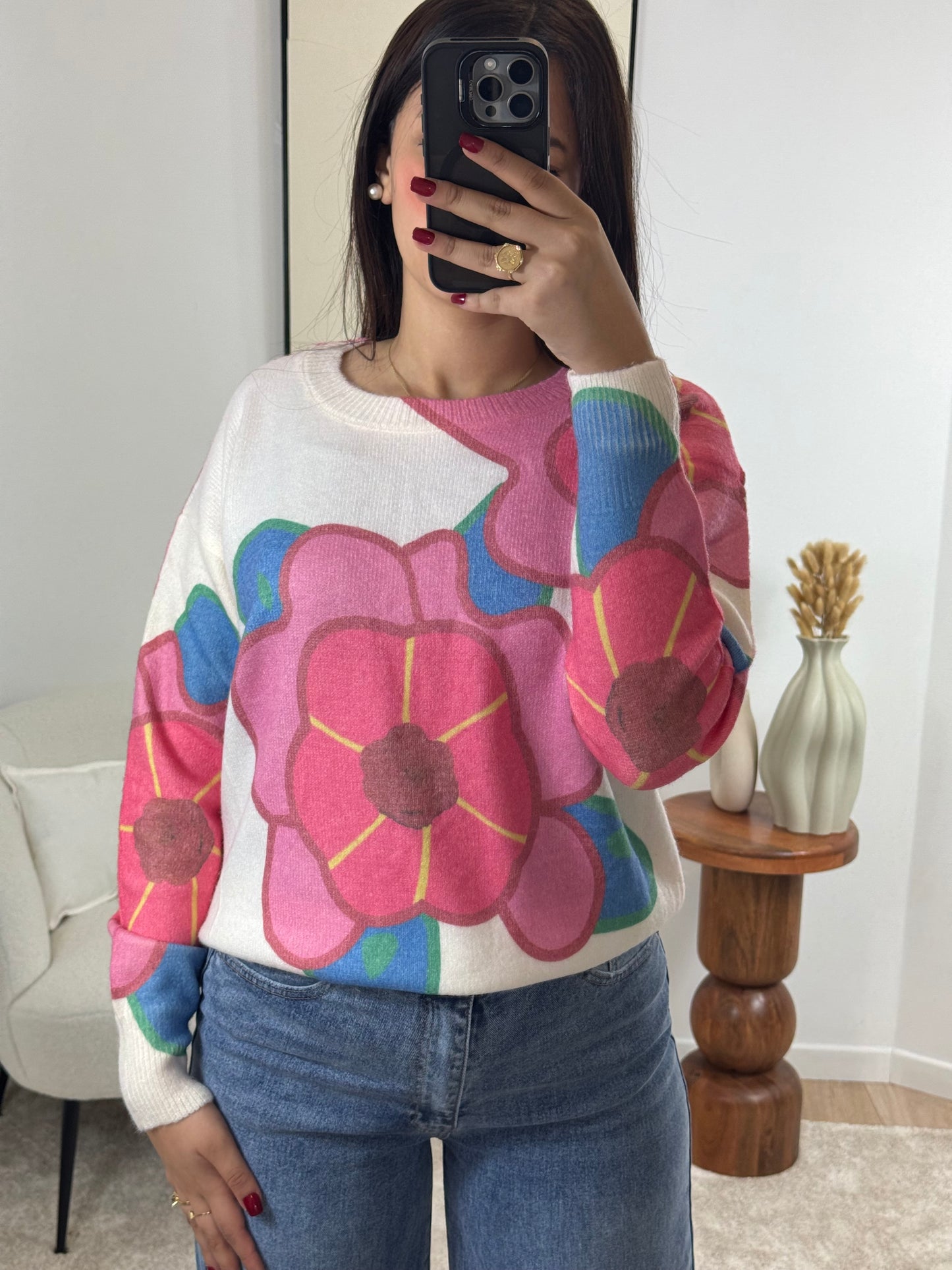 PULLOVER MIT BLUMENPRINT