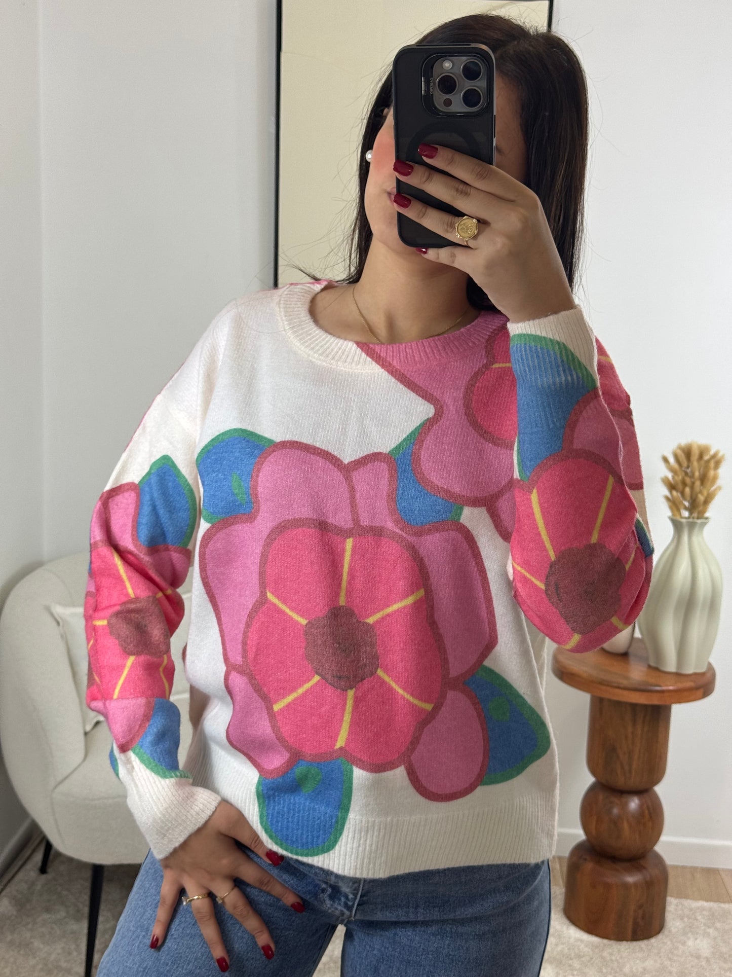 PULLOVER MIT BLUMENPRINT